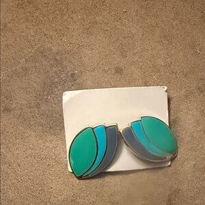 Chic Turquoise and Gray Earrings